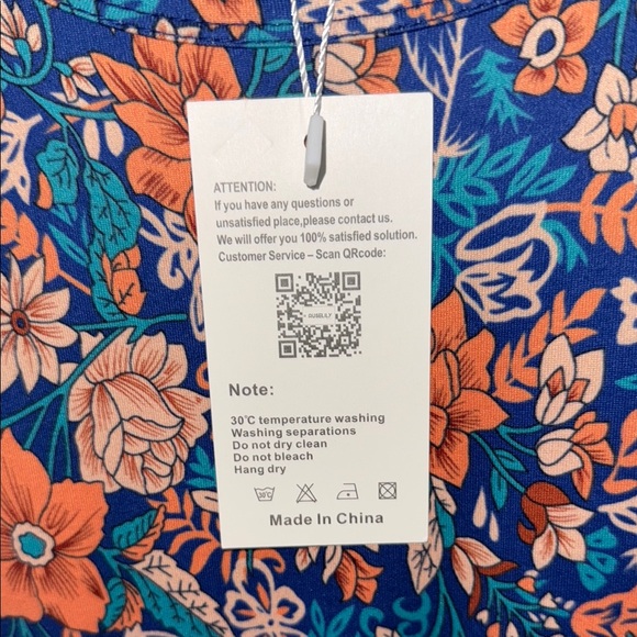 Chic Floral Sleeveless Maxi Dress - Blue, Orange and Red - Picture 5 of 6